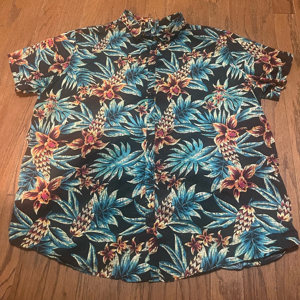 George Button Up 3xl 54-56 Floral Design Slim Fit